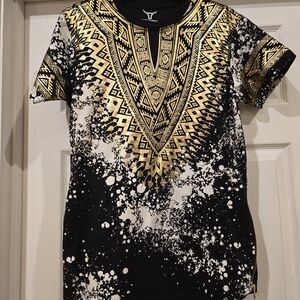 Screenshot Brand Mens Black and Gold Graphic T-Shirt Size Small